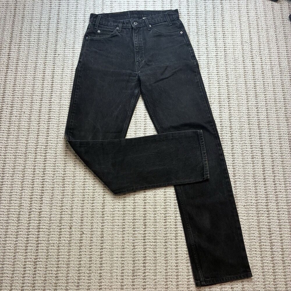 Vintage Levis 505 Black Jeans Men 33x34 Orange Tab 90s Straight Made in USA